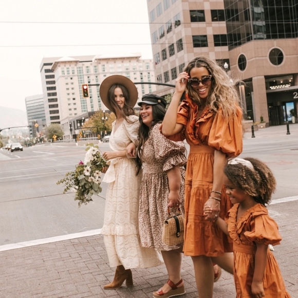 Ivy City Co Terracotta Orange Midi Dress - Picture 7 of 7